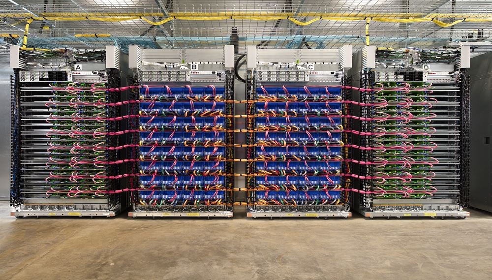 Google TPU em racks